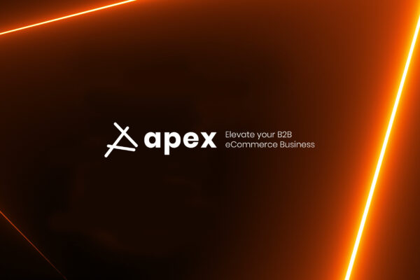 Apex logo on a dark red background with Elevate Your B2B eCommerce Business written in white