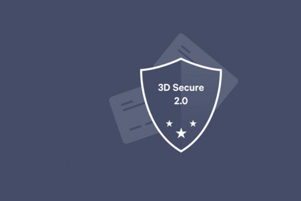 White shield on a blue background reads 3D Secure 2.0